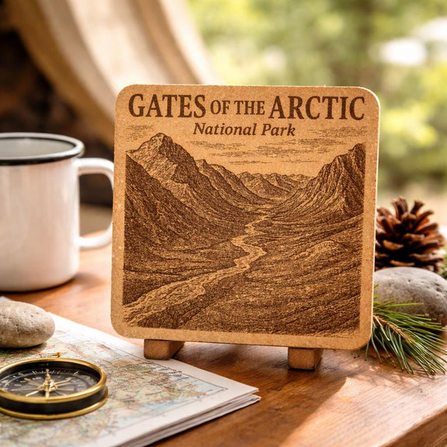 Gates of the Arctic National Park Cork Coaster – Alaska Wilderness Art