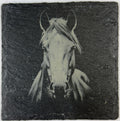 Gentle Horse Portrait – Engraved Slate Coaster