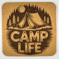 Camp Life Cork Coaster – Rustic Camping & Cabin Decor