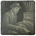 Jazz Pianist at the Keys – Vintage Blues Piano Slate Coaster