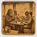 Bigfoot Flannel Diner Cork Coaster – Sasquatch Cafe Art