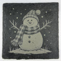 Snowman Winter Scene Slate Coasters – Set of Four