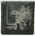 Steaming Mug by Window Slate Coaster – Rainy Day Comfort