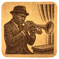 Classic Jazz Trumpet Player – Laser Engraved Cork Coaster