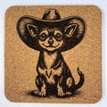 Western Chihuahua Pup – Rustic Cork Coaster