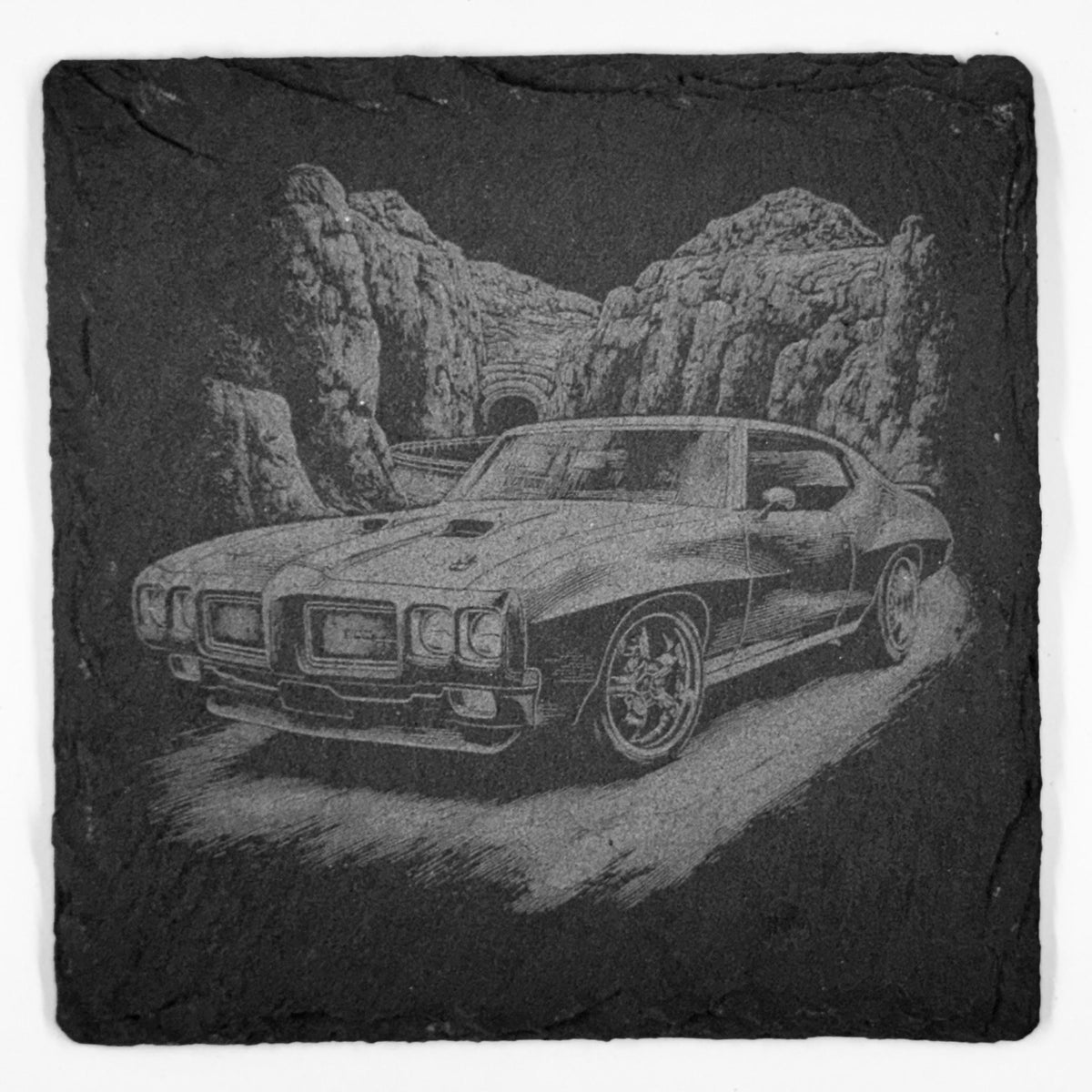 Canyon Run Classic Muscle Car Slate Coaster