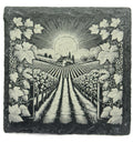 Sunrise Vineyard Slate Coaster – Rolling Rows & Winery View