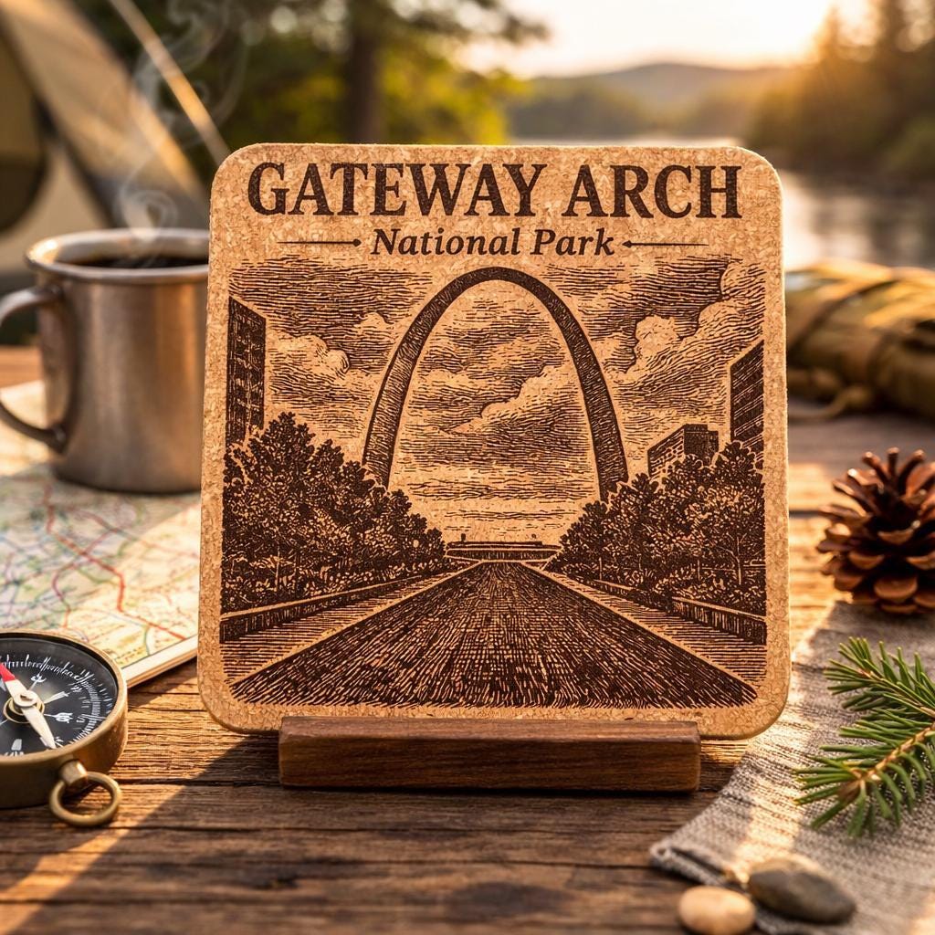 Gateway Arch National Park Cork Coaster – St. Louis Landmark