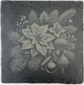 Christmas Poinsettia Slate Coaster – Elegant Holiday Floral Art