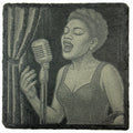 Blues Singer with Microphone – Vintage Jazz Vocalist Slate Coaster