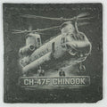 CH-47 Chinook Heavy Lift Helicopter Slate Coaster Twin Rotor Power