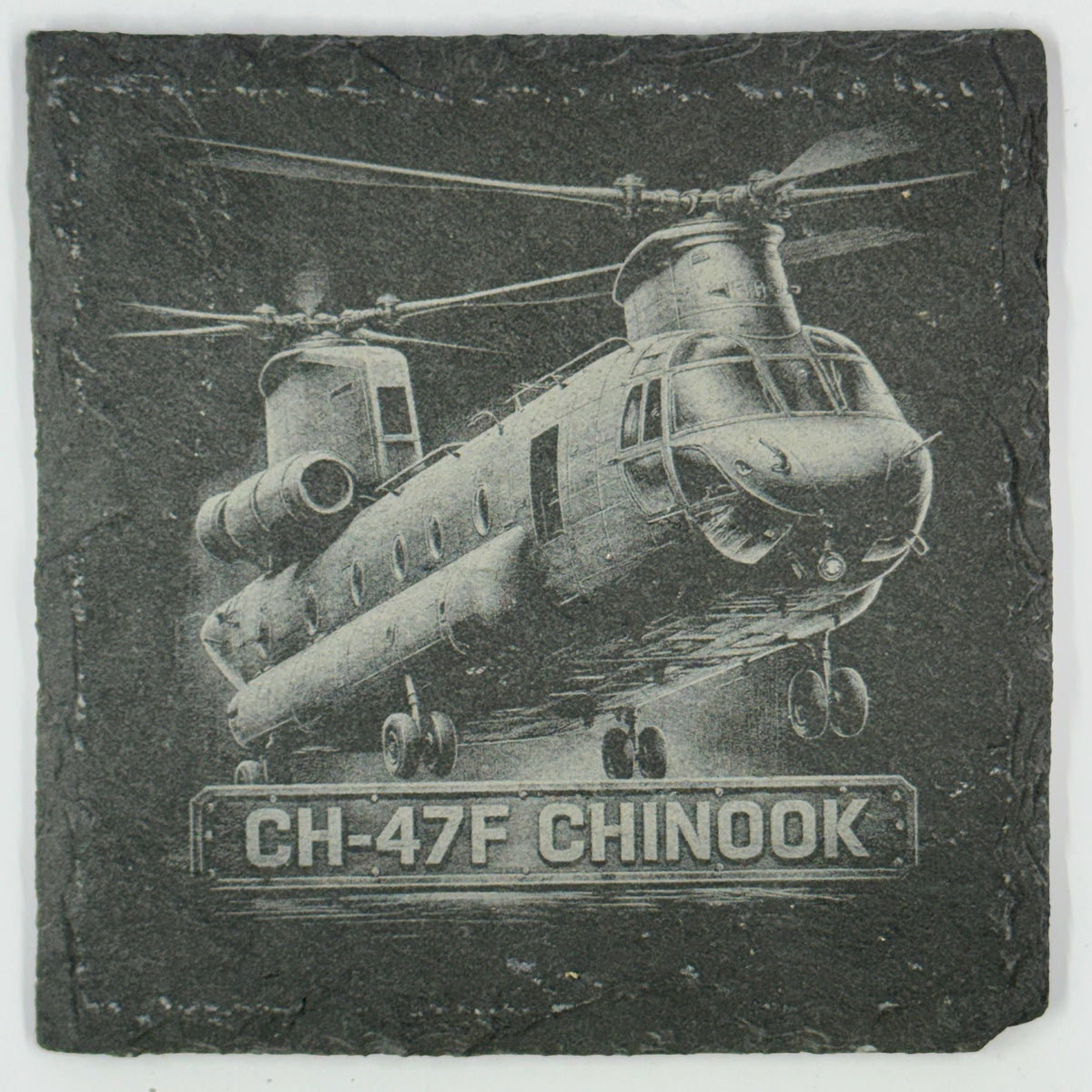 CH-47 Chinook Heavy Lift Helicopter Slate Coaster Twin Rotor Power