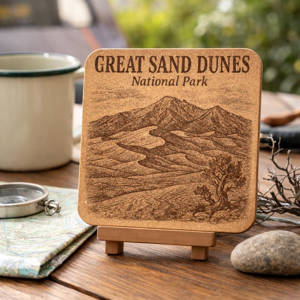 Great Sand Dunes National Park Cork Coaster – Colorado Dune Landscape