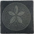 Sand Dollar Slate Coaster – Coastal Lucky Find Engraved Stone