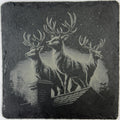 Rooftop Reindeer Slate Coaster – Classic Christmas Night Scene