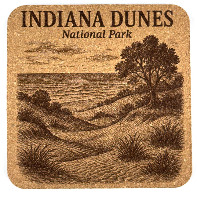 Indiana Dunes National Park Cork Coaster – Great Lakes Art