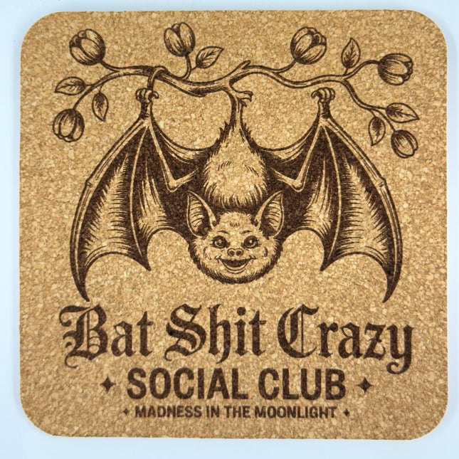 Bat Social Club Cork Coaster