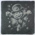 Happy Jumping Leprechaun Slate Coaster for St Patricks Day