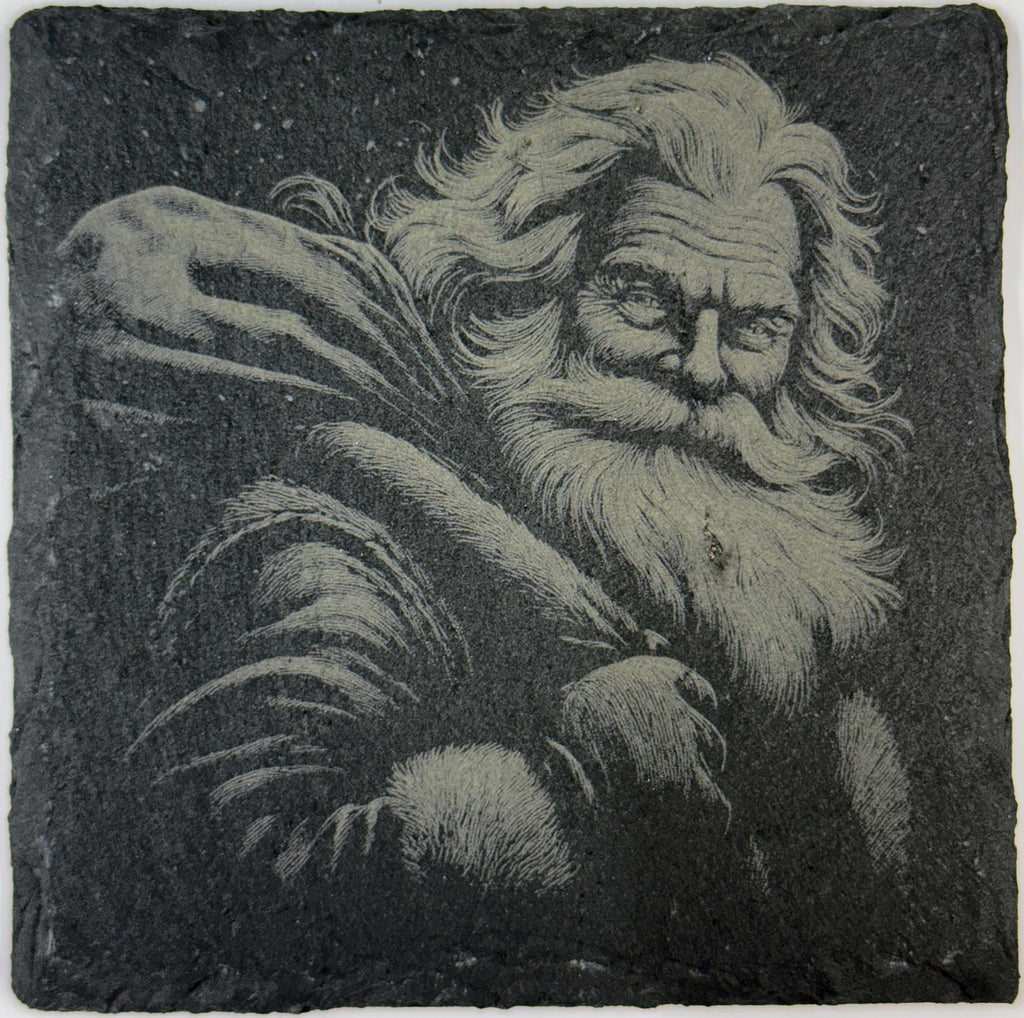 Old World Santa Portrait Slate Coaster – Vintage Rustic Christmas Art