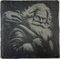 Old World Santa Portrait Slate Coaster – Vintage Rustic Christmas Art