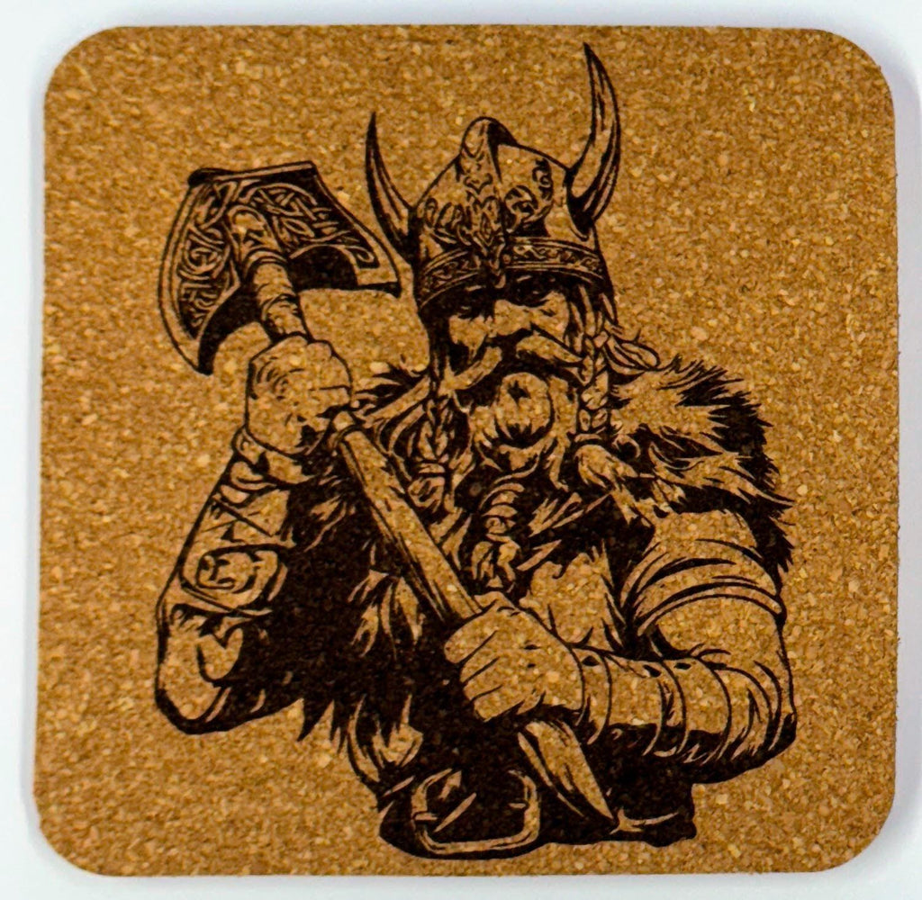 Viking Berserker with Axe – Cork Coaster