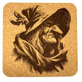 Wicked Witch Gothic Halloween Cork Drink Coaster – Dark Fantasy Bar Decor