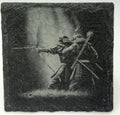 Twin Samurai Archers – Japanese Warrior Slate Coaster