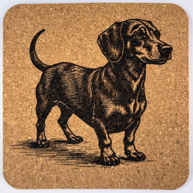 Standing Dachshund – Engraved Dog Coaster