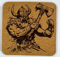 Viking Berserker with Axe – Cork Coaster