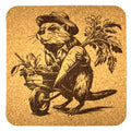 Gardener Beaver Cork Coaster – Funny Vegetable Garden Animal Decor
