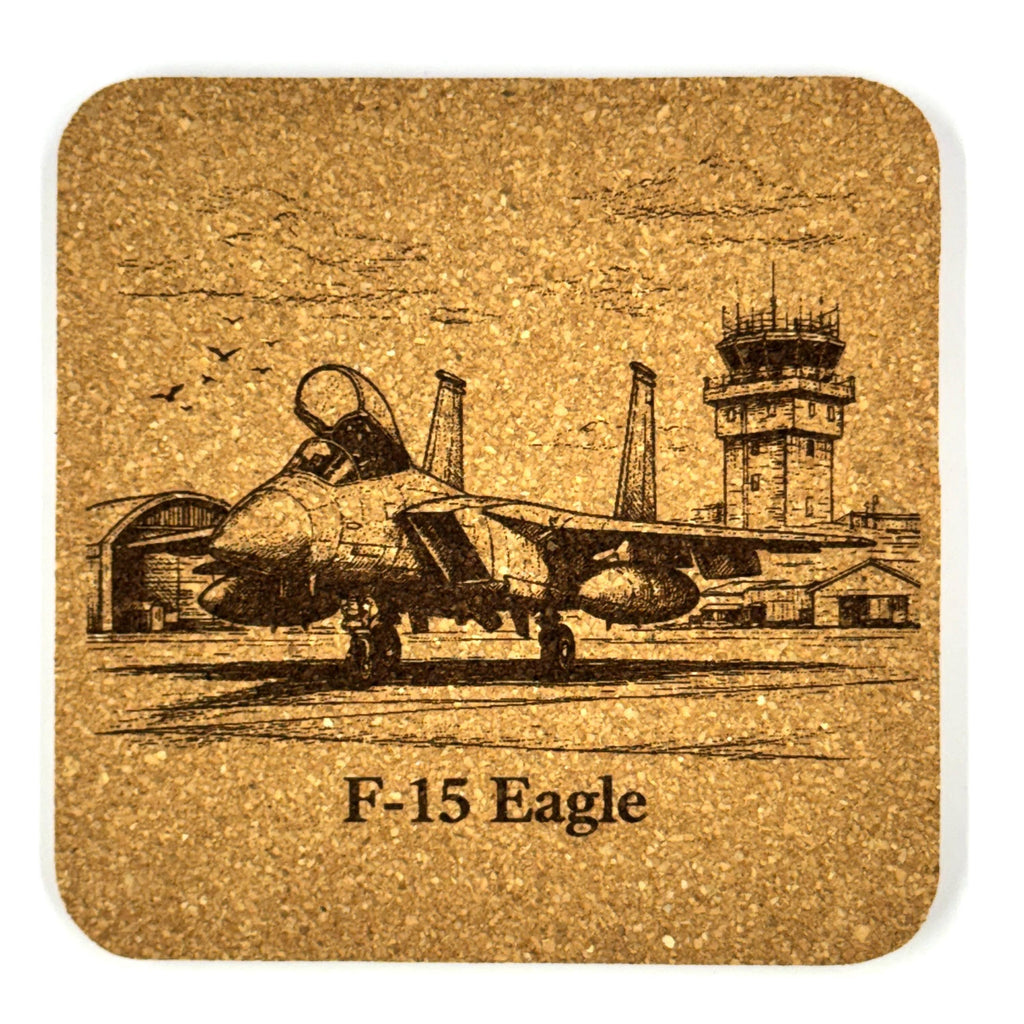F-15 Eagle Fighter Jet Cork Coaster Aviation