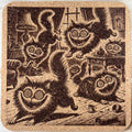 Catnip Cats – Living Room Cheshire Chaos Coaster