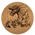Storm Surge Dragon Round Cork Coaster – Elemental Dragon Art