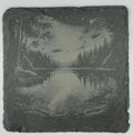 Forest Lake Landscape Slate Coaster – Quiet Wilderness Water Scene