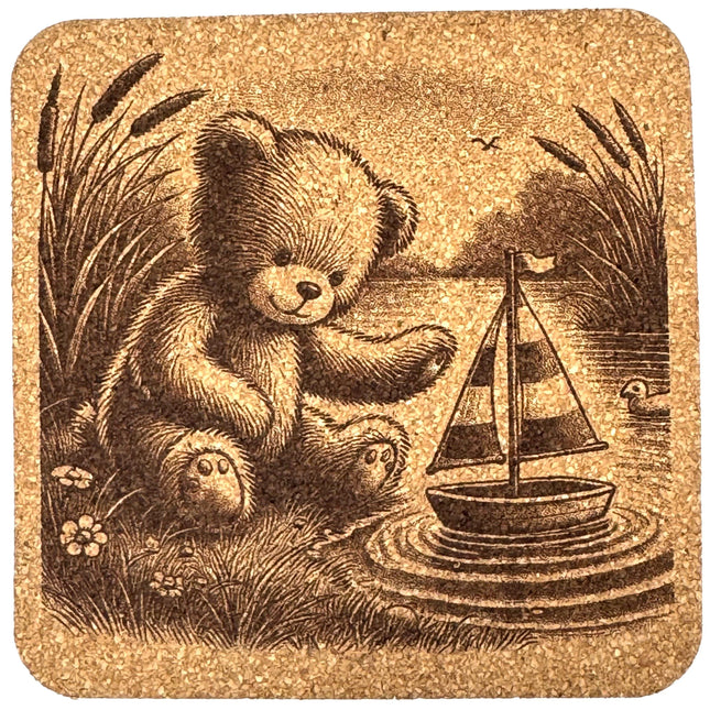Bear Watching Toy Sailboat – Nostalgic Cork Coaster