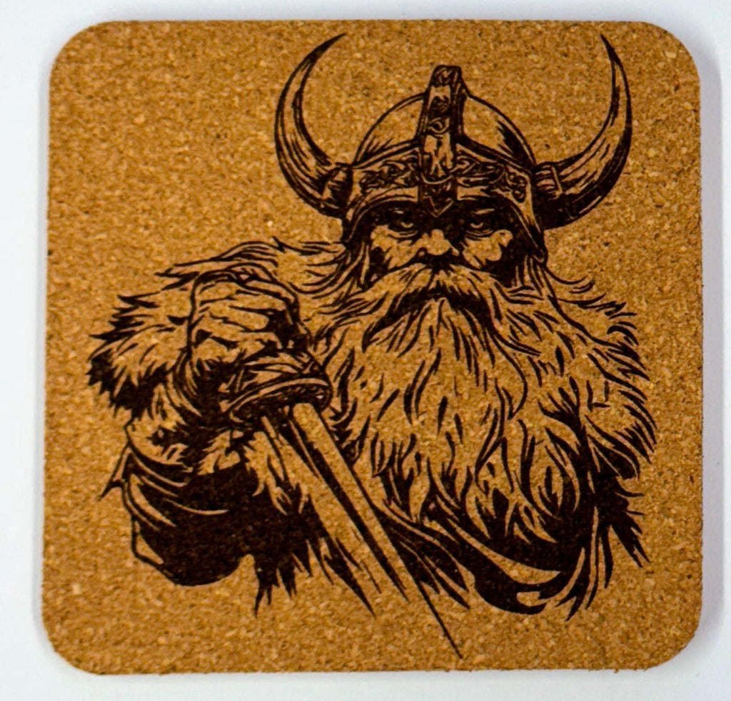Viking with Forward Sword – Cork Coaster