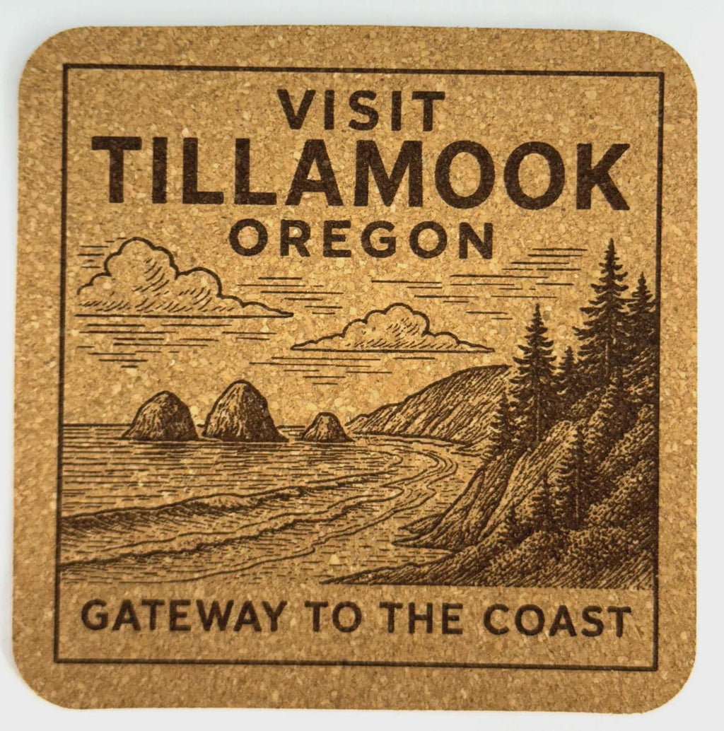 Visit Tillamook Oregon Cork Coaster – Gateway to the Coast Coastal Scene