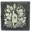 Grapes & Labelled Bottle Slate Coaster – Vintage Winery Charm