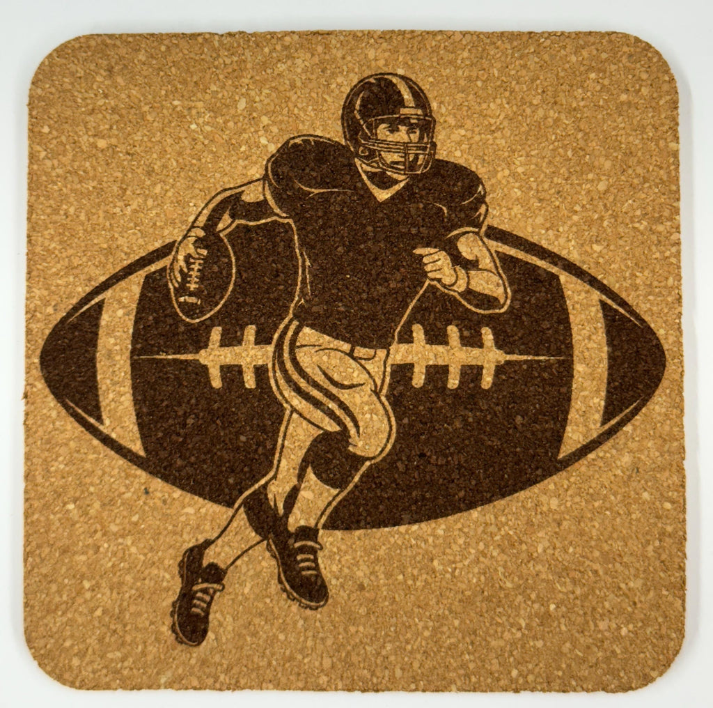 Running Back Football Cork Coaster – Gridiron Action Design