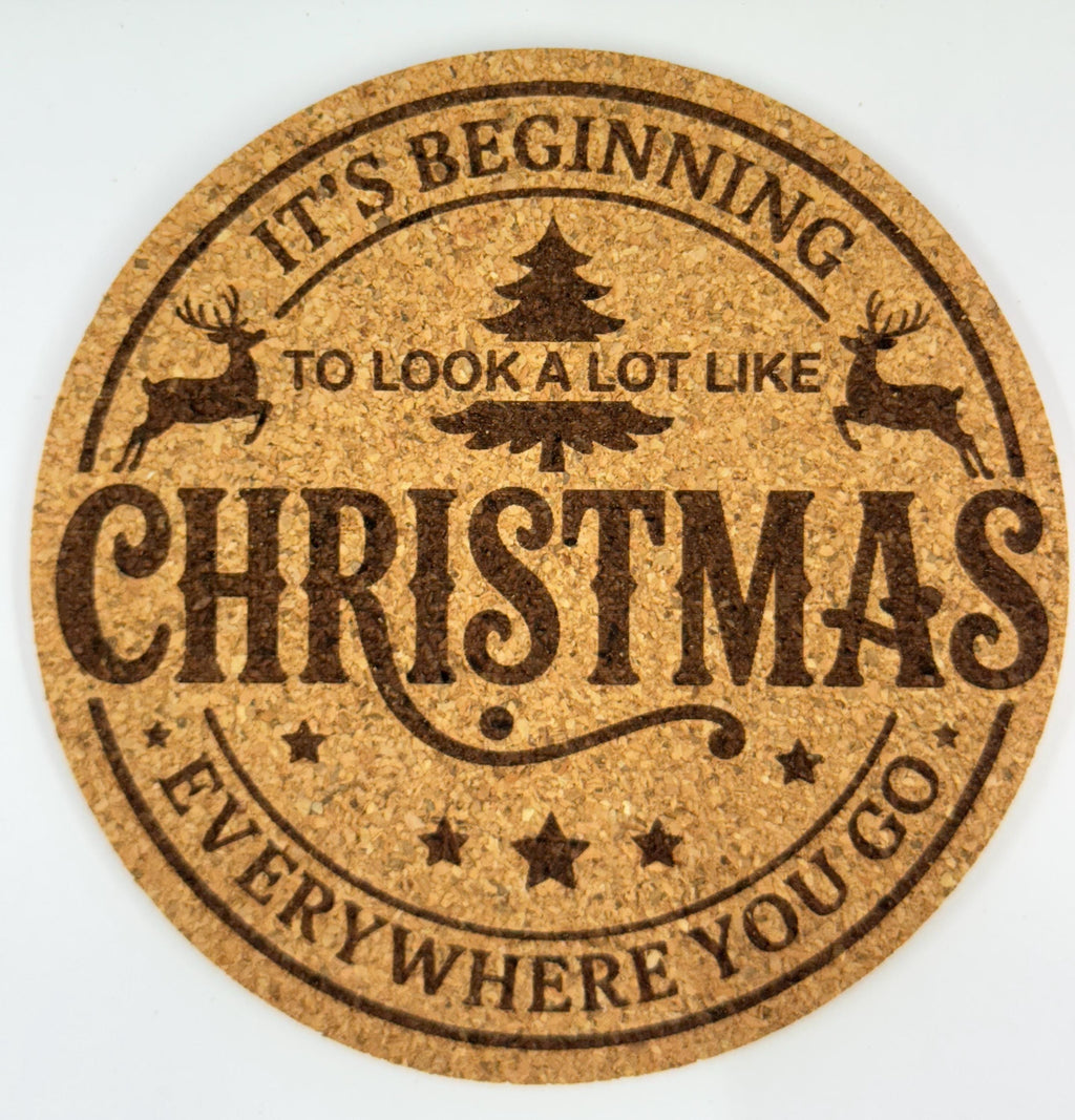 It’s Beginning to Look Like Christmas Cork Coaster – Classic Holiday Decor