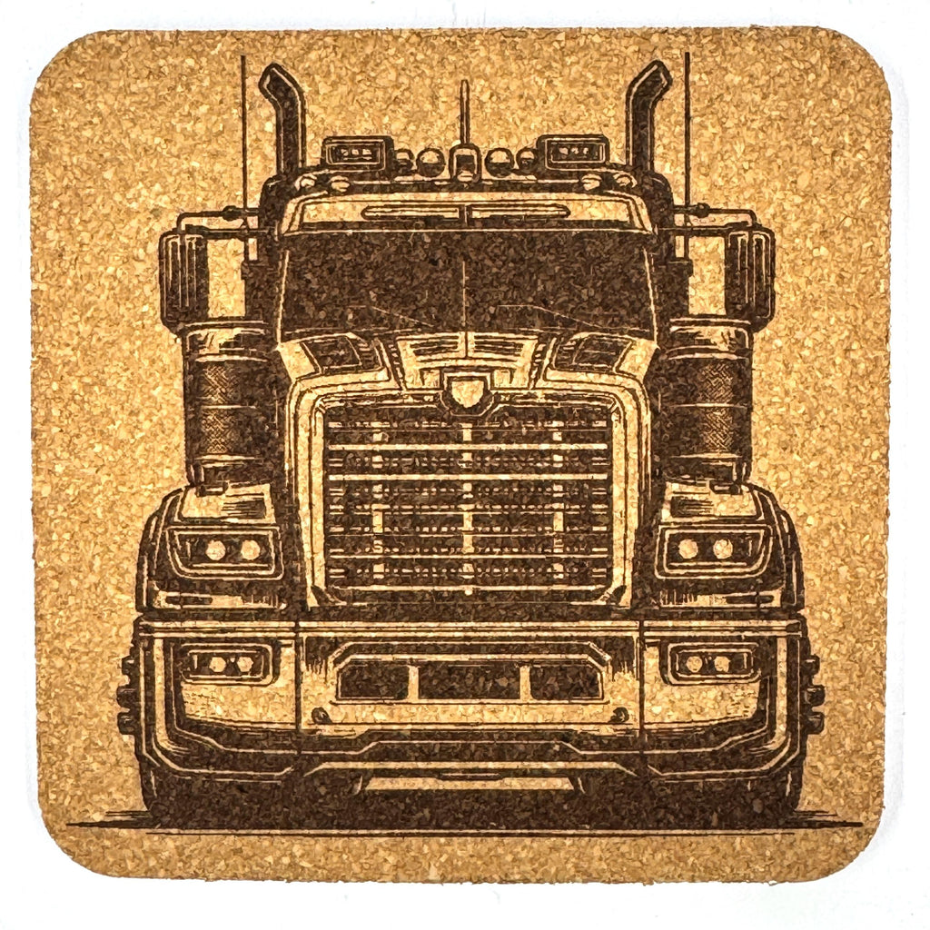 All Steel, No Nonsense – Heavy Hauler Diesel Truck Cork Coaster
