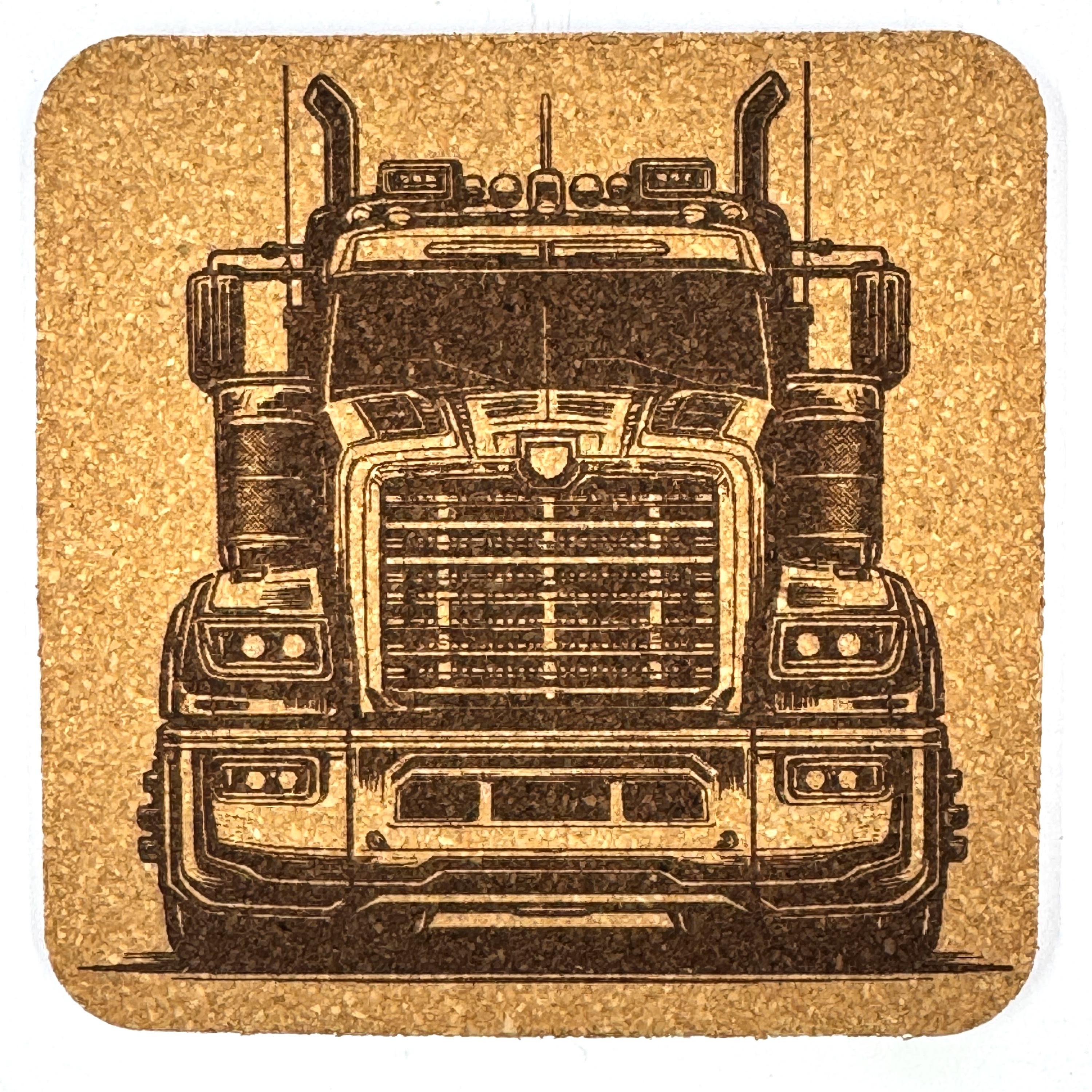 All Steel, No Nonsense – Heavy Hauler Diesel Truck Cork Coaster