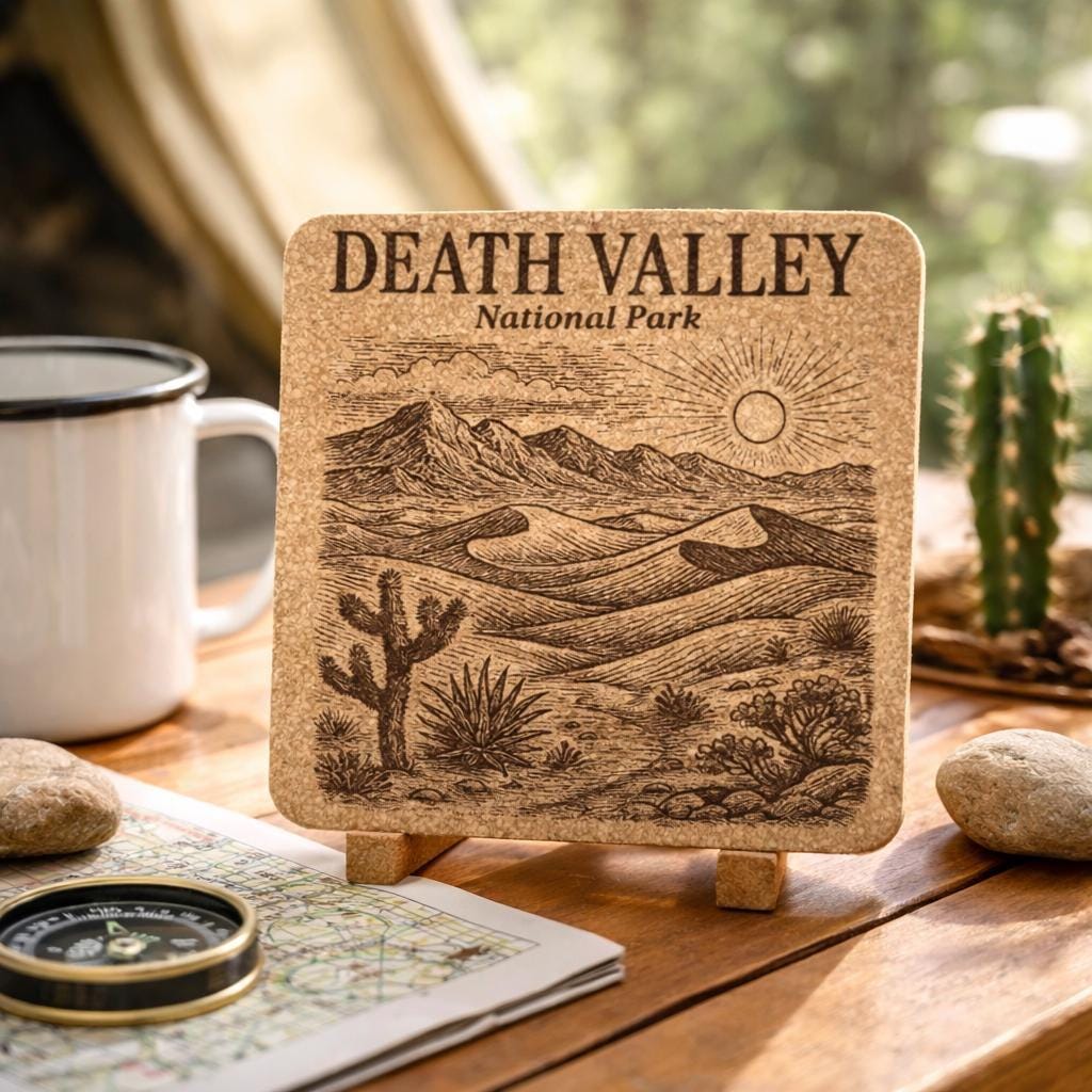 Death Valley National Park Cork Coaster – Desert Dunes Landscape