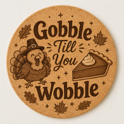 Thanksgiving Cork Trivet, 8 Inch Laser Engraved Hot Pad, Fall Kitchen Decor