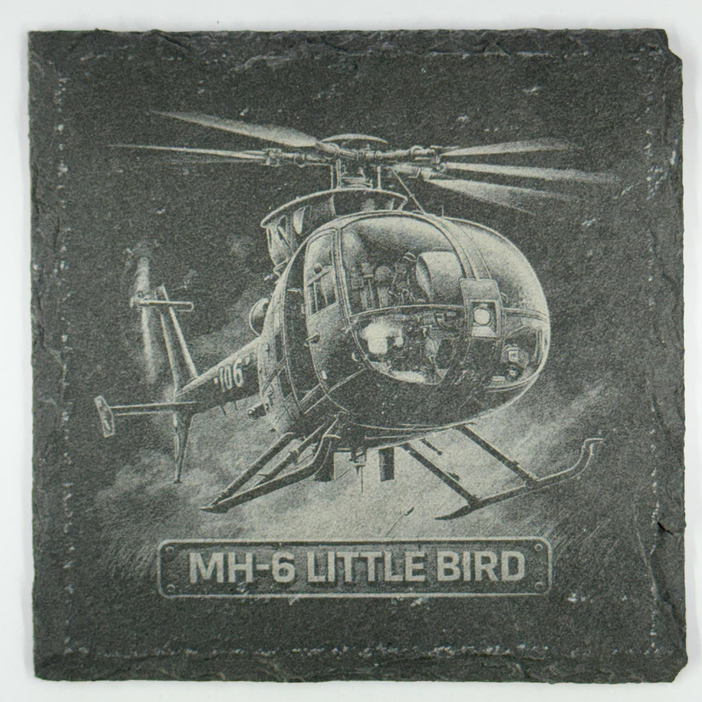 MH-6 Little Bird Scout Helicopter Slate Coaster Special Operations Aircraft
