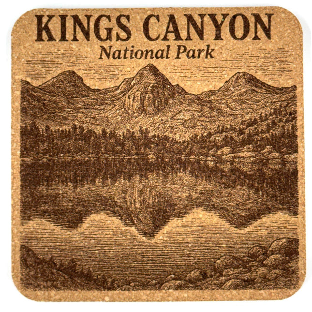 Kings Canyon National Park Cork Coaster – Mountain Reflection