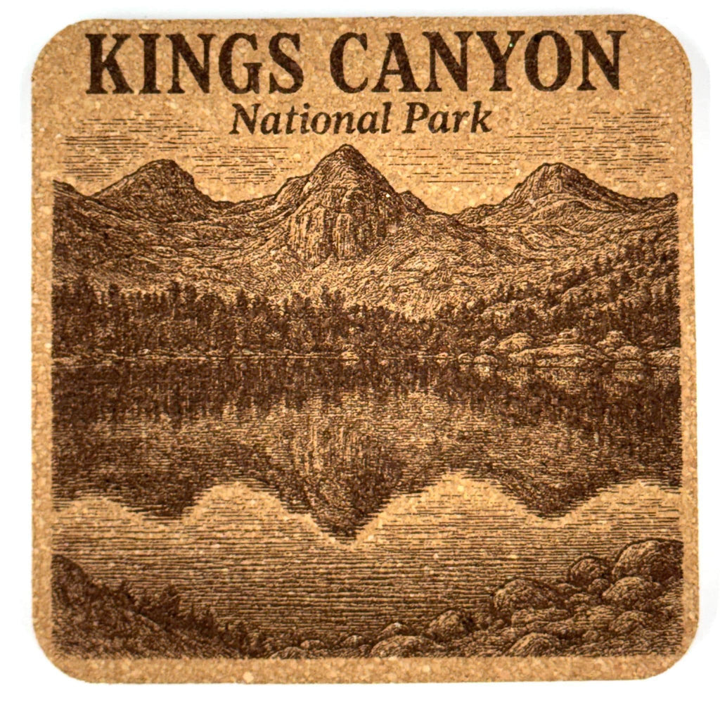 Kings Canyon National Park Cork Coaster – Mountain Reflection