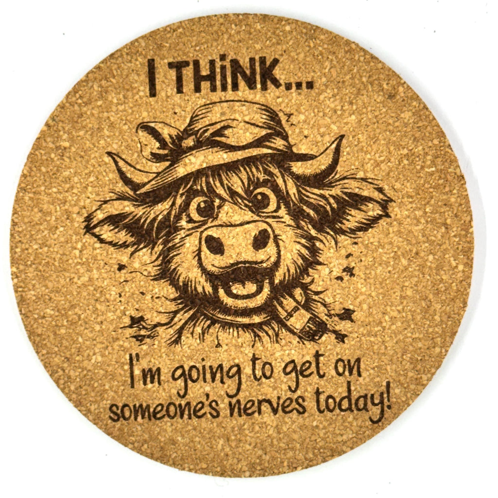 Going To Get On Your Nerves Funny Cow Humor Cork Coaster Gift