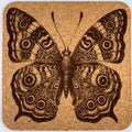 Botanical Butterfly Artwork Cork Coaster – Rustic Natural Decor