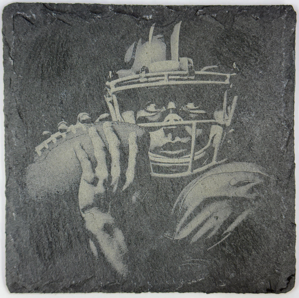 ootball Quarterback Ready to Throw – Slate Coaster